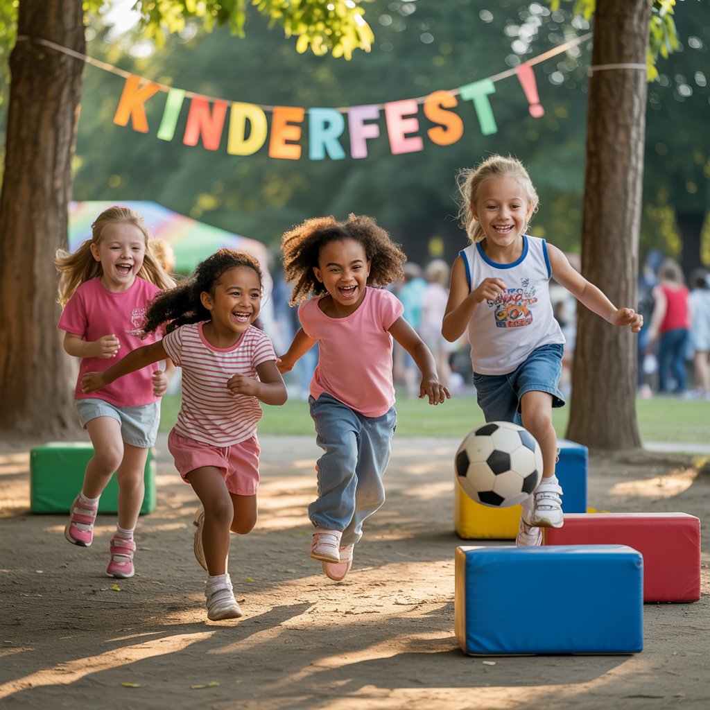Kindergruppe auf der Spielwiese